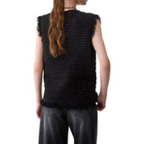 Gilet donna in maglia con dettaglio in pizzo