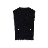Gilet donna in maglia con dettaglio in pizzo