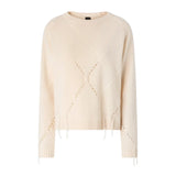 Maglione donna in lana e cashmere con maxi rombi
