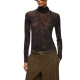 Dolcevita donna con stampa camouflage floreale