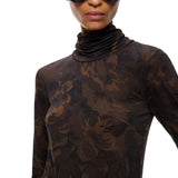 Dolcevita donna con stampa camouflage floreale