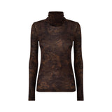 Dolcevita donna con stampa camouflage floreale