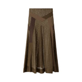 Gonna Donna midi svasata in pizzo con inserti