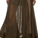 Gonna Donna midi svasata in pizzo con inserti