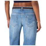 Jeans donna a palazzo con cintura