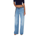 Jeans donna a palazzo con cintura