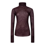 Maglia donna aderente a collo alto con micro paillettes