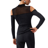 Maglia donna con inserti in mesh