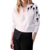 Maglia donna con ricami gioiello