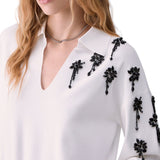 Maglia donna con ricami gioiello