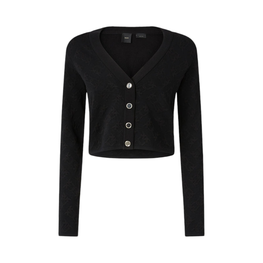 Crop cardigan donna Monogram scollo a V