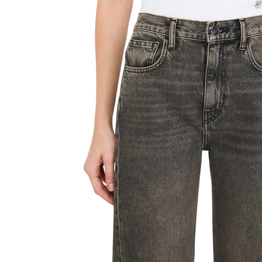 Jeans donna boyfriend con glitter