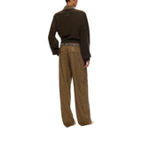 Maglia donna cropped in lana con maniche a palloncino