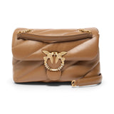 Borsa donna a tracolla media Love Bag Puff in nappa trapuntata con fibbia gioiello