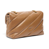Borsa donna a tracolla media Love Bag Puff in nappa trapuntata con fibbia gioiello