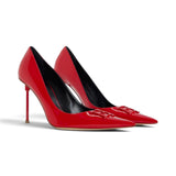 Décolleté donna in pelle laccata