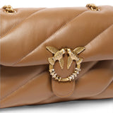 Borsa donna a tracolla media Love Bag Puff in nappa trapuntata con fibbia gioiello