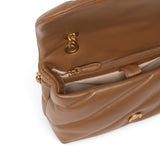 Borsa donna a tracolla media Love Bag Puff in nappa trapuntata con fibbia gioiello