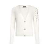 Cardigan donna in lana con strass