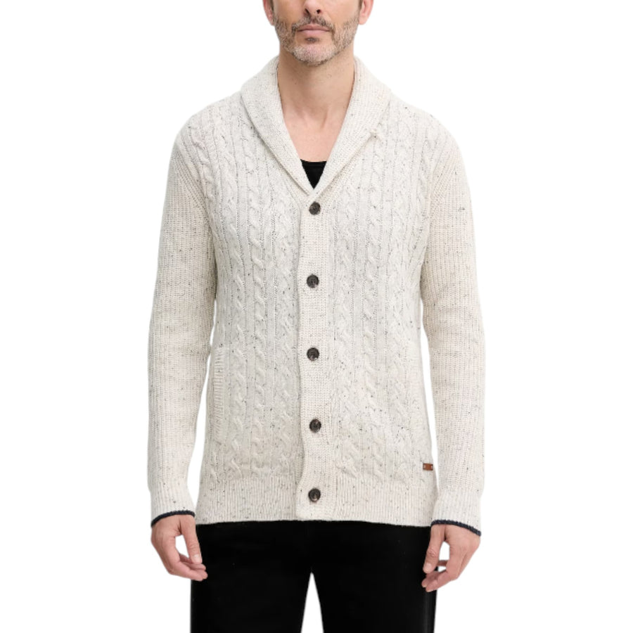 Cardigan uomo mélange a trecce