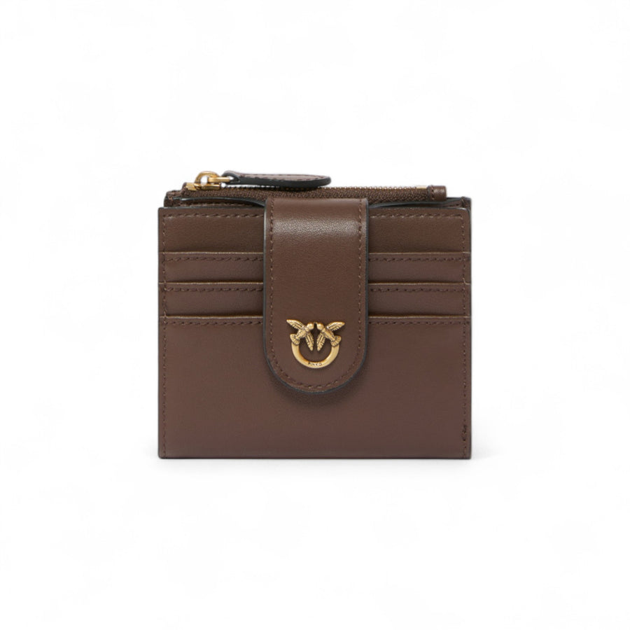 Portafoglio donna zip-around in nappa chevron