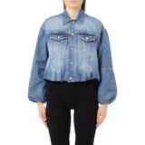 Giubbino donna in denim effetto balloon