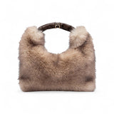 Borsa donna hobo in faux fur