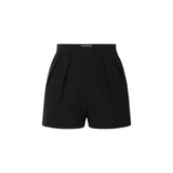 Shorts donna in crêpe leggero con pinces