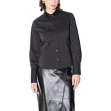 Camicia donna slim fit con colletto ricamato