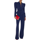 Pantaloni donna in crêpe leggero con cintura