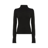 Maglia donna con colletto misto viscosa