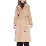 Trench donna in panno misto lana