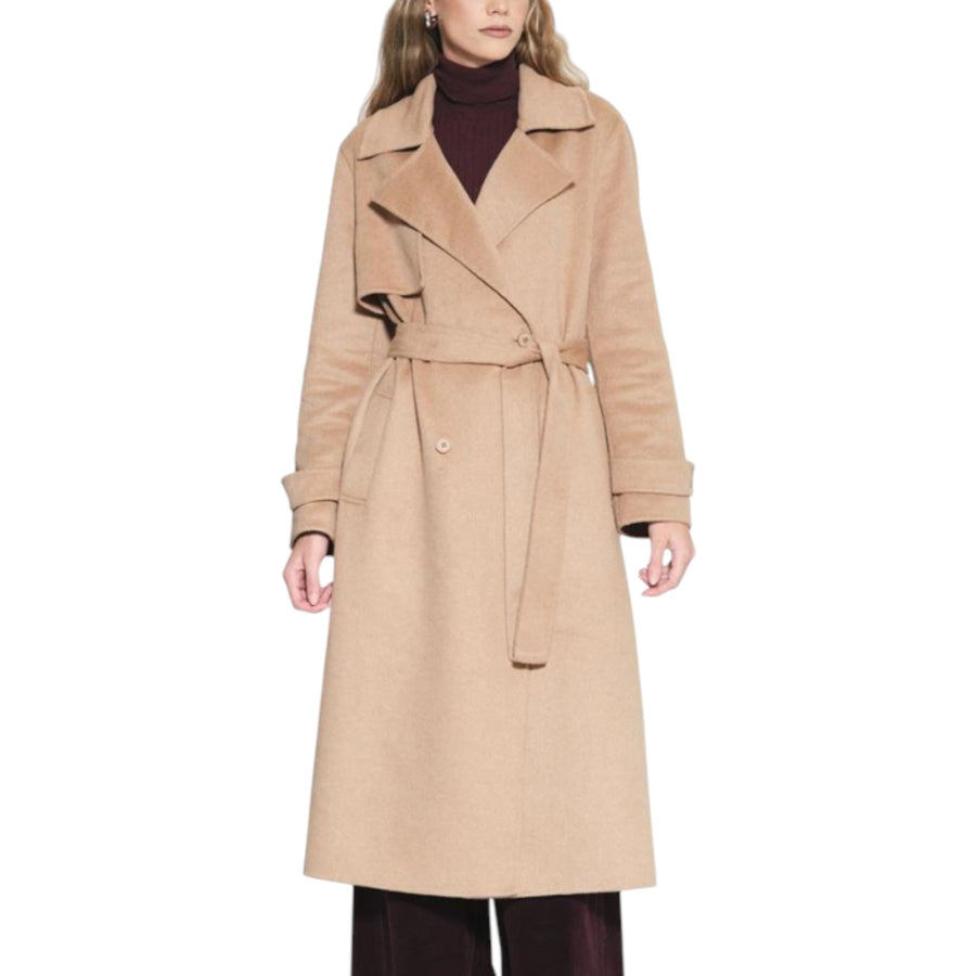 Trench donna in panno misto lana