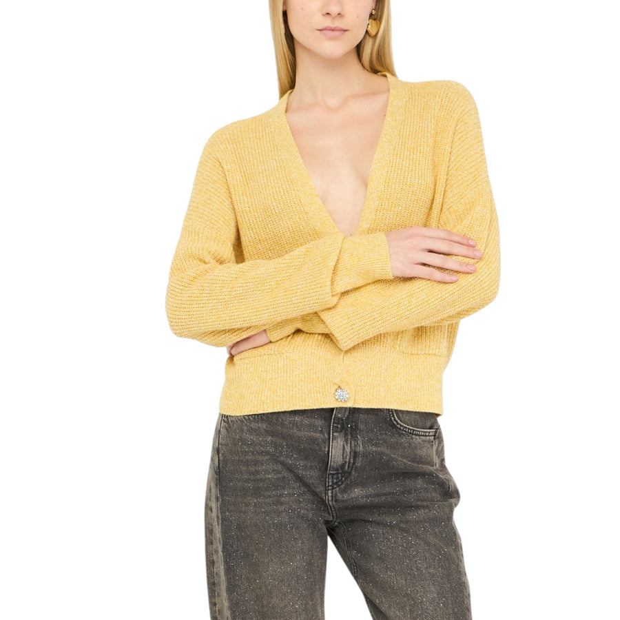 Cardigan donna con bottoni gioiello