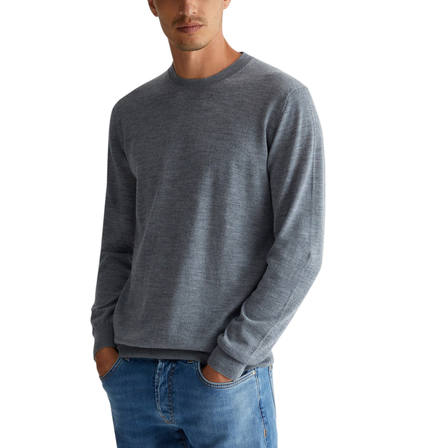 Pullover grigio in lana uomo