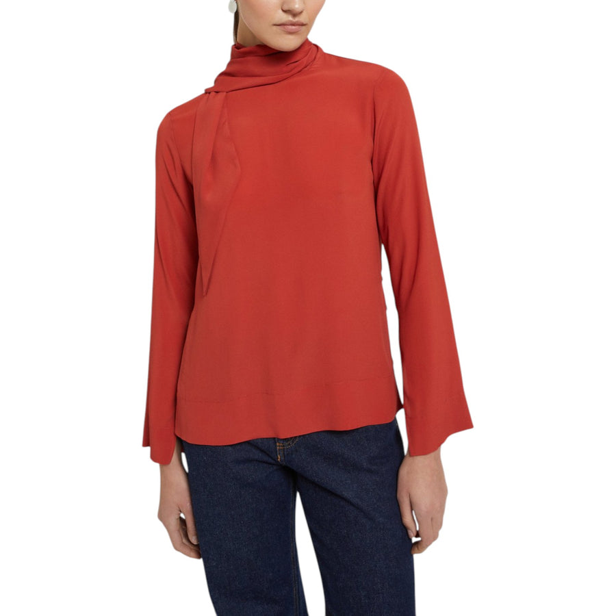 Blusa donna fluida con spacchi
