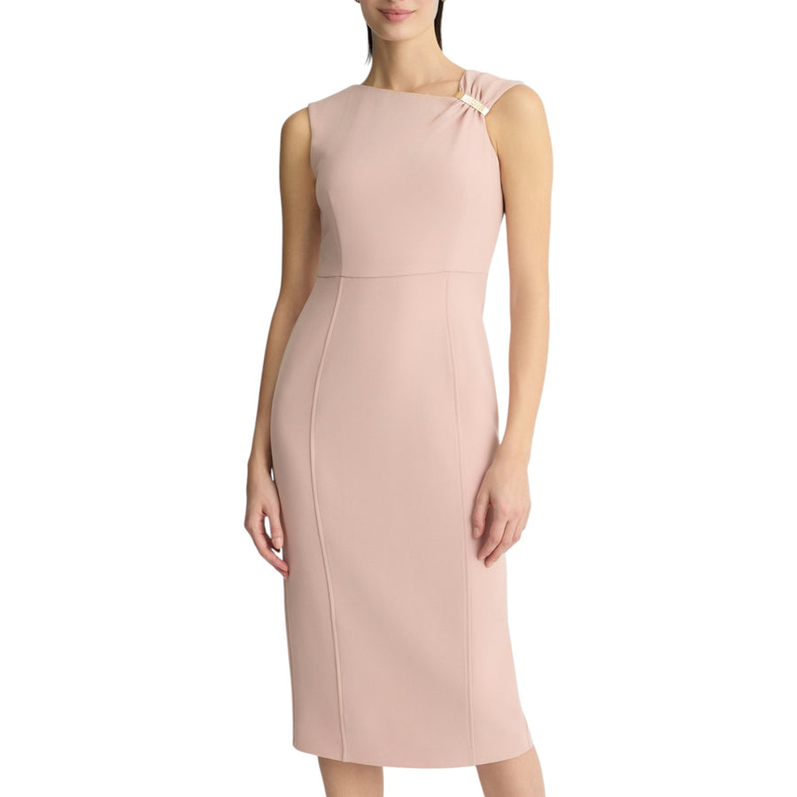 Tubino donna rosa in crêpe