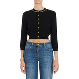 Cardigan donna in lana e cachemire con strass