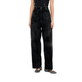 Jeans donna flare con spalmature