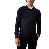 Maglia uomo scollo a V in lana merino