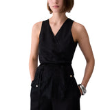 Top donna jacquard con dettagli in pizzo