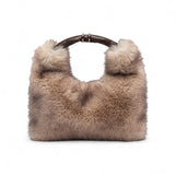 Borsa donna hobo in faux fur