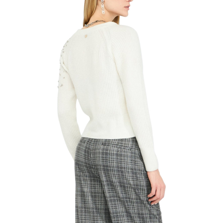 Cardigan donna in lana con strass