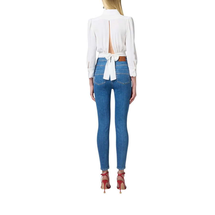 Camicia donna in viscosa con smerlo ricamato