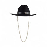 Cappello donna cowboy in feltro con catena