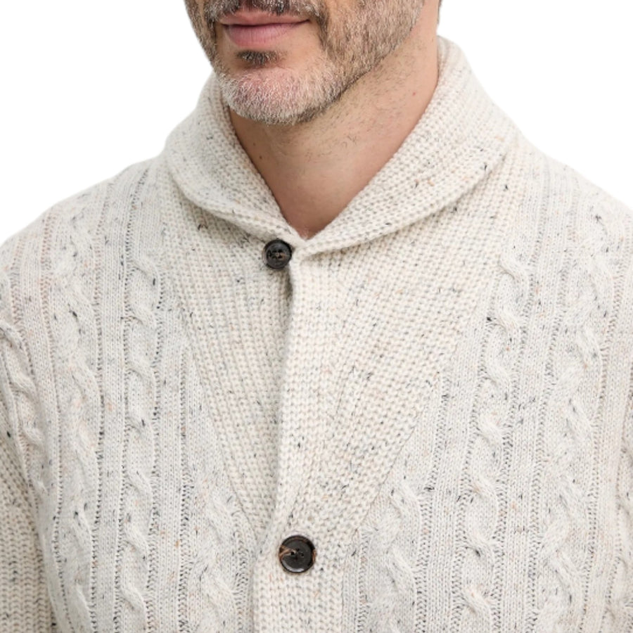 Cardigan uomo mélange a trecce