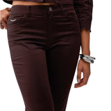 Pantaloni donna skinny con risvolto