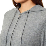 Maglia donna con cappuccio e zip in misto cashmere