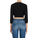 Cardigan donna in lana e cachemire con strass