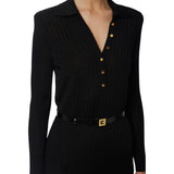 Abito donna in filato di viscosa con dettagli logo